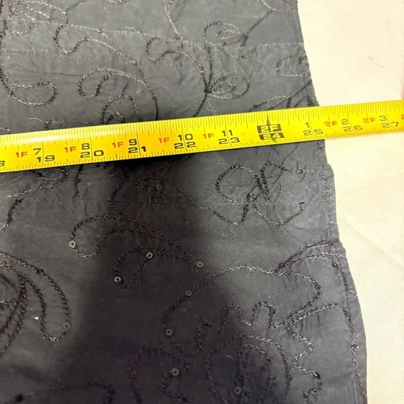 Lafayette 148 New York black sequin top with a button-down front and tie-wrap - Picture 9 of 9